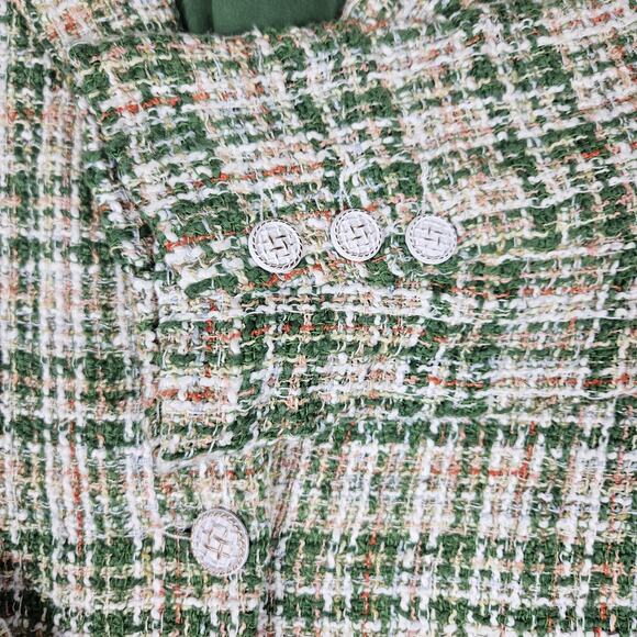 Anthropologie POL Evie Boucle Tweed Jacket S Blazer Woven Overcoat Plaid Cottage - Picture 8 of 16